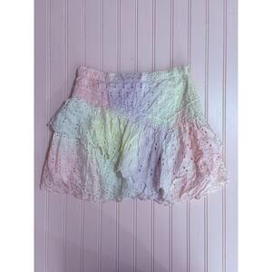 Loveshackfancy Pastel Aaron Skirt in Candyland Hand Dye Size 2